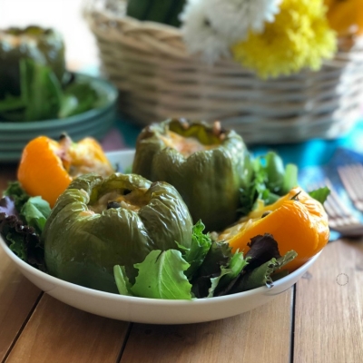 Exquisitos Chiles Morrones de la Florida Rellenos de Arroz