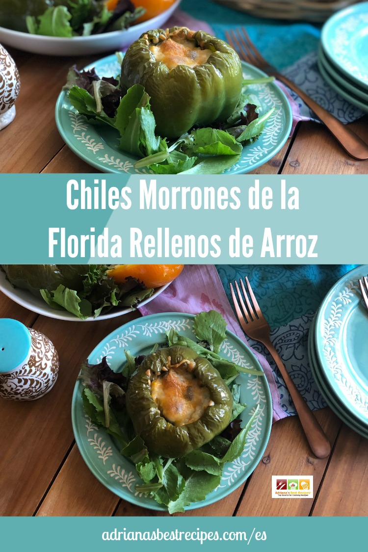 Disfruta estos chiles morrones de la Florida rellenos de arroz, una opción sin carne. Esta receta está lista en 30 minutos o menos