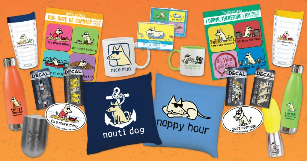Purchase your favorite Teddy the Dog products clicking on the banner and start the shopping spree!