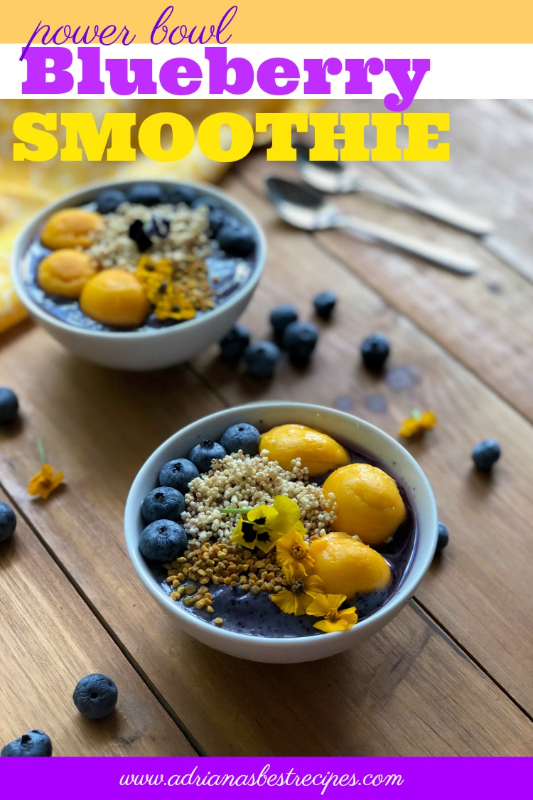 Receta para el smoothie bowl de moras azules o arándanos