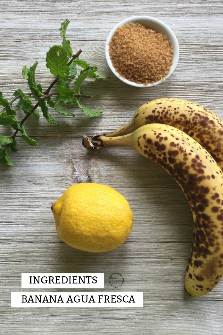 Ingredients for the banana agua fresca