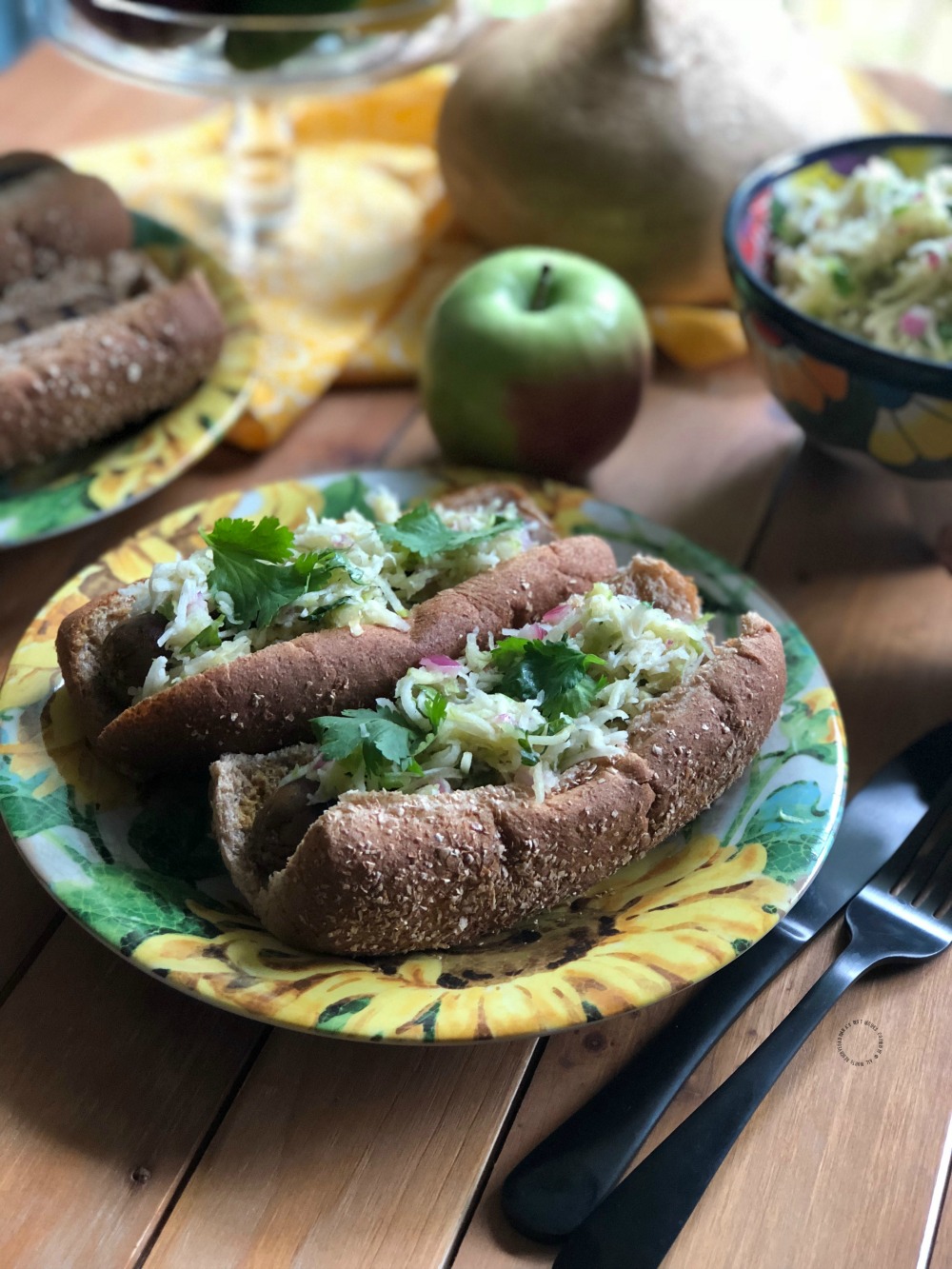 The vegetarian hot dogs are a quick meal full of flavor