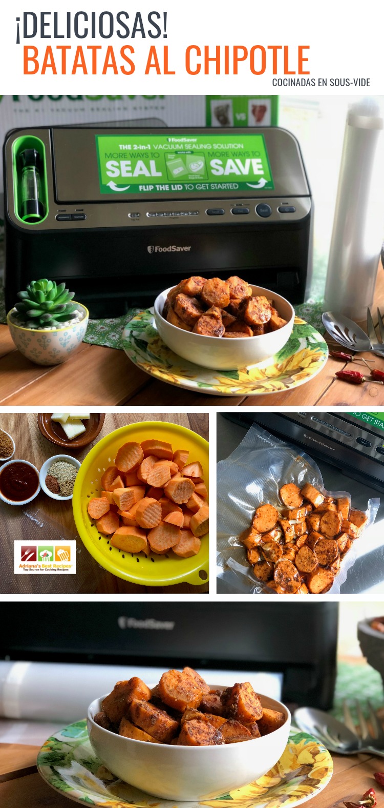 Deliciosas Batatas al Chipotle Cocinadas en Sous-Vide