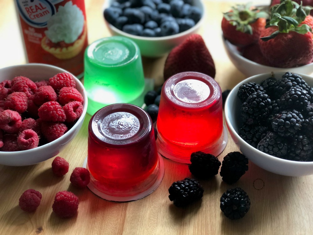 Ingredients para hacer el postre de gelatina con frutas