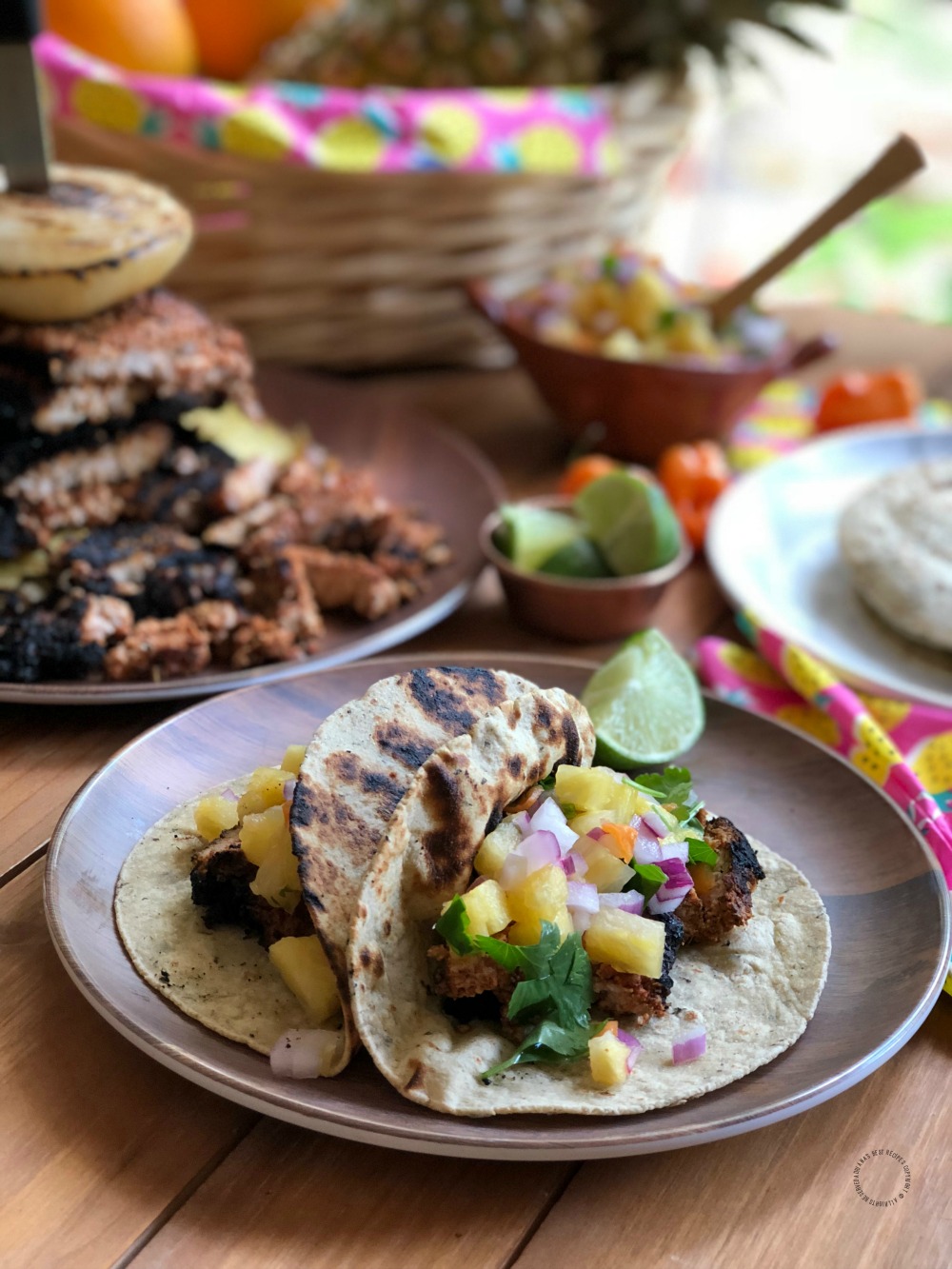 Pairing the pork tacos al pastor with habanero pineapple salsa