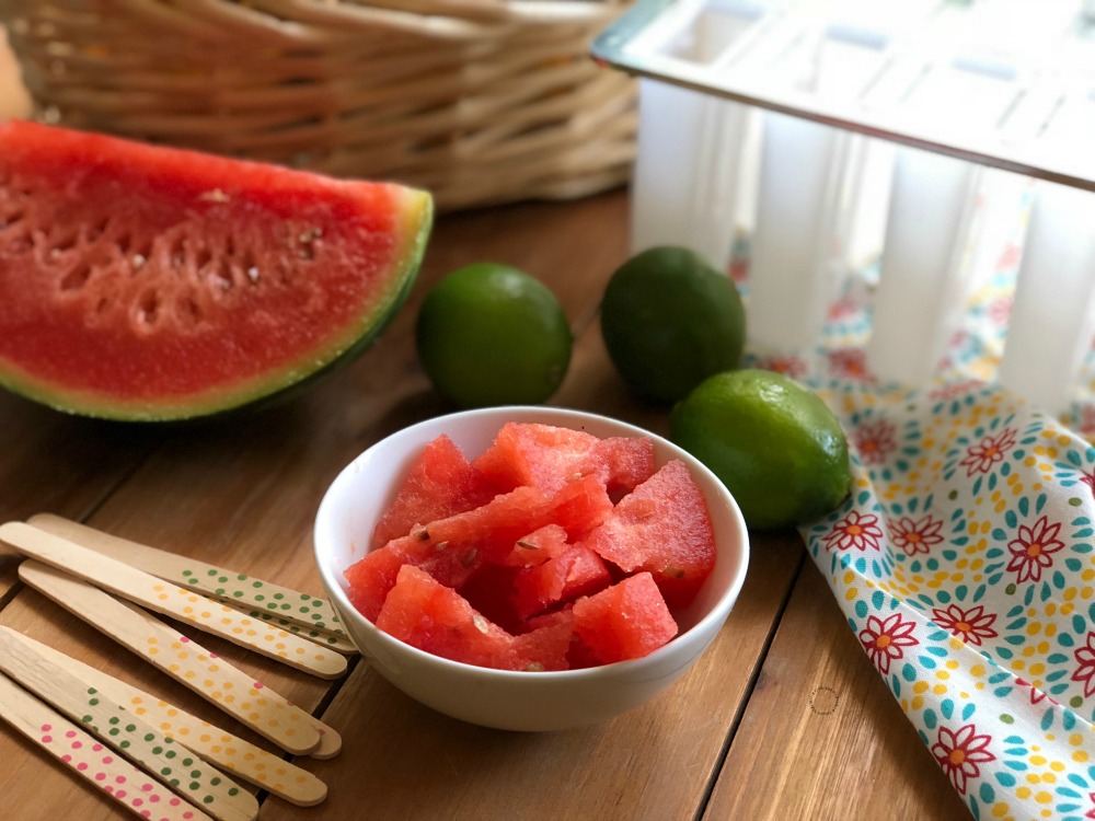 The watermelon lemonade ice pops recipe only needs 4 ingredients