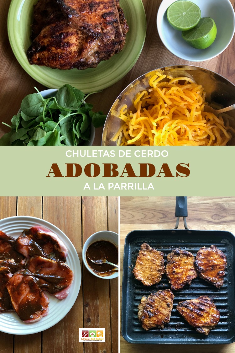 Incluye las chuletas de cerdo adobadas a la parrilla en tu menu semanal