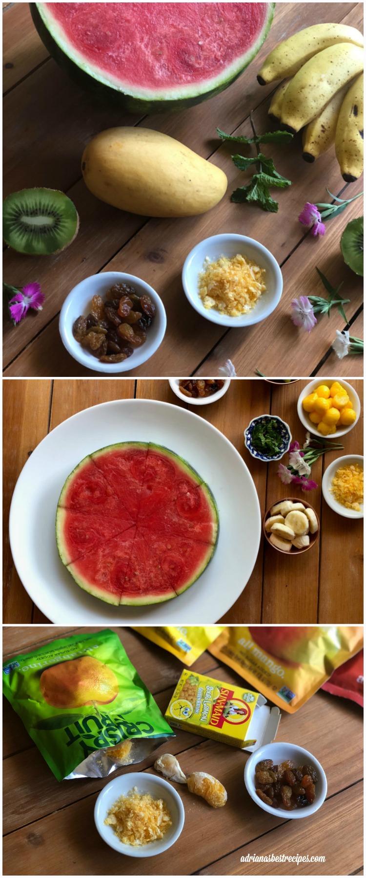 Ingredients for the fresh watermelon pizza