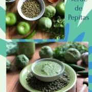 Esta receta para la salsa verde de pepitas está hecha con pepitas de calabaza tostadas