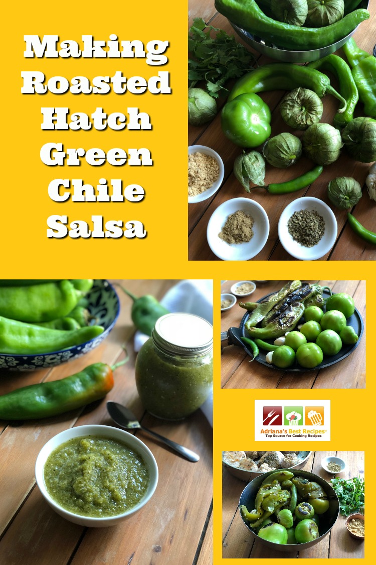 a collage showing how to make  chile salsa