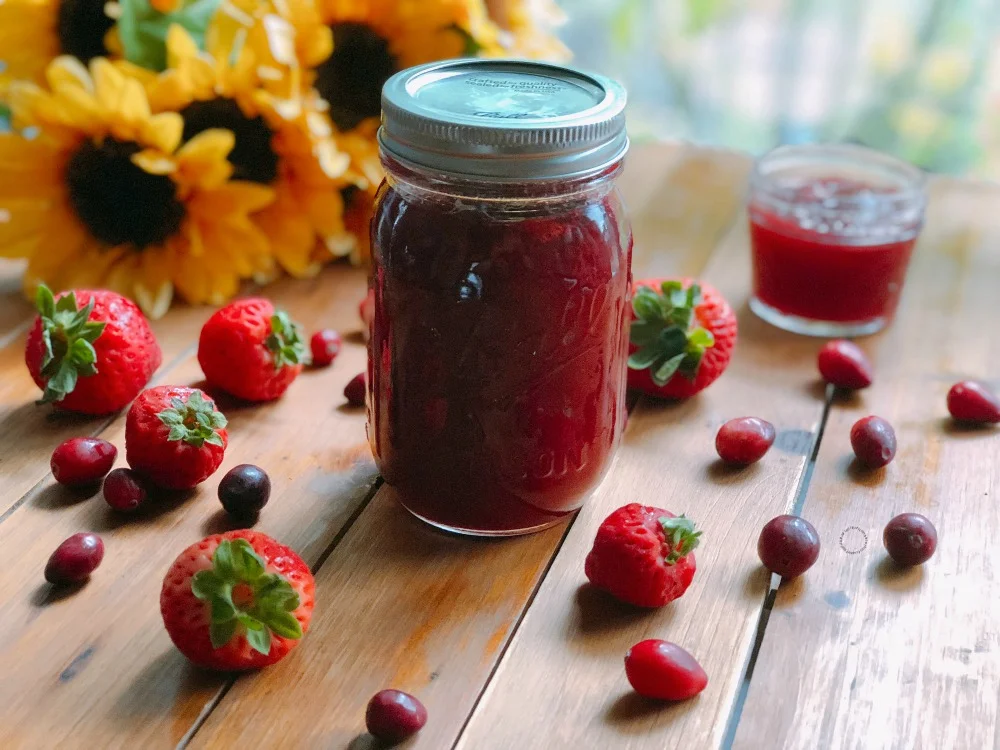 The Strawberry Cranberry Homemade Jam is perfect for canning