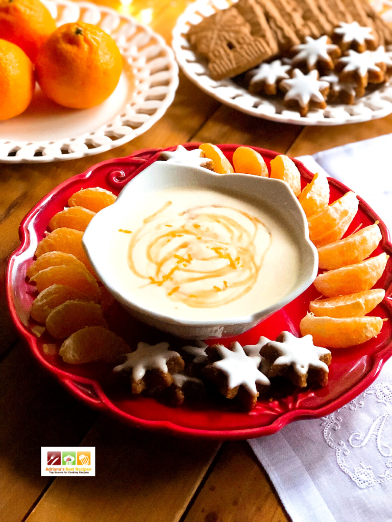The ricotta clementine dip served with gingerbread cookies