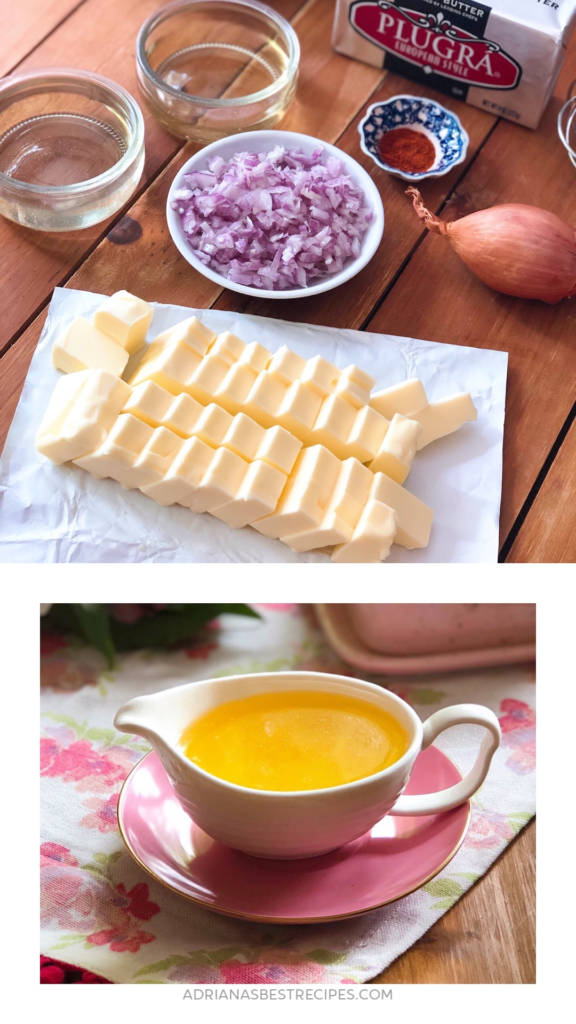 Ingredientes para hacer la salsa de mantequilla a la francesa
