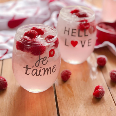 Italian Pink Lemonade with Raspberries