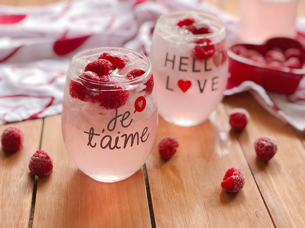 Italian Pink Lemonade with Raspberries