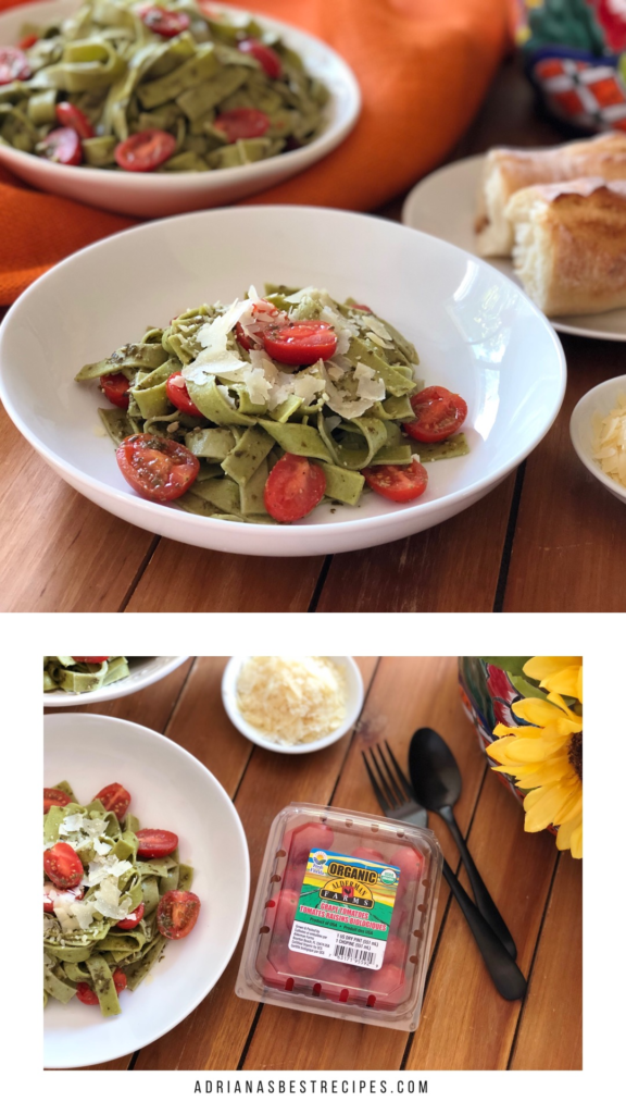 The green fettuccine with Florida tomatoes is a perfect weekly meal
