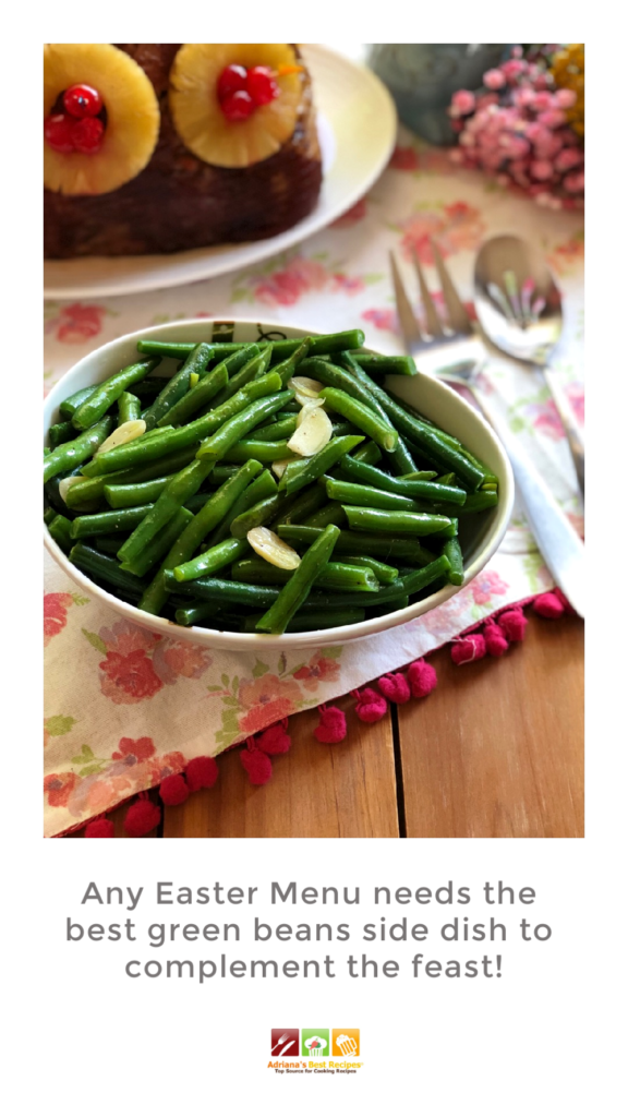 Any Easter Menu needs the best side dish to complement the feast! Traditionally, many households include a classic green bean casserole, but we are suggesting to make the best green beans side dish using only four ingredients. Make it!