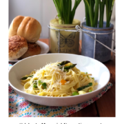 Celebrate Memorial Day eating a pasta dish made with Ronzoni Homestyle Fettuccine, asparagus, preserved lemons, and garlic. It is delightful!