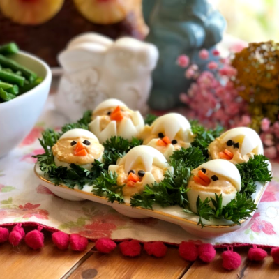 This is the recipe for the deviled peeps perfect addition to the Easter menu