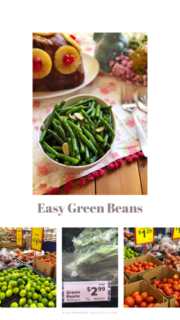 An easy green bean casserole made with olive oil and garlic and using fresh green beans