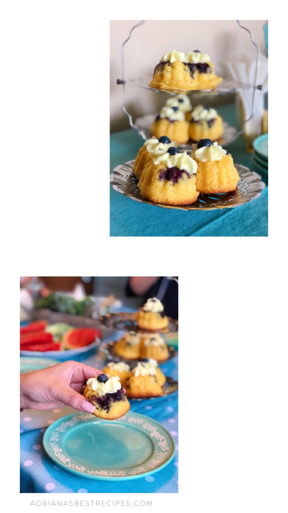 Yummy blueberry lemon mini cupcakes to end the Mexican Fiesta feast