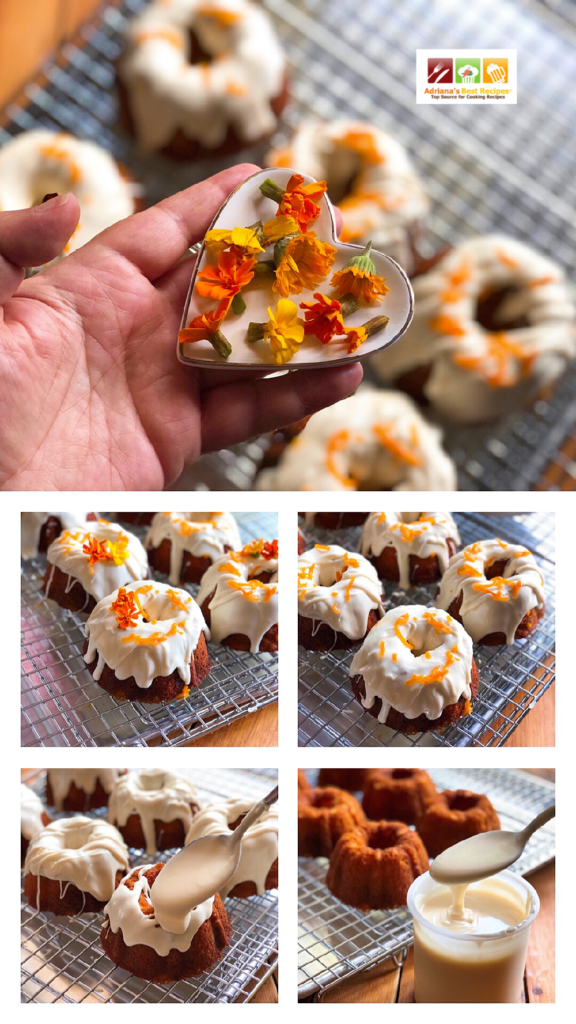 We are garnishing with edible flowers and dehydrated orange slices