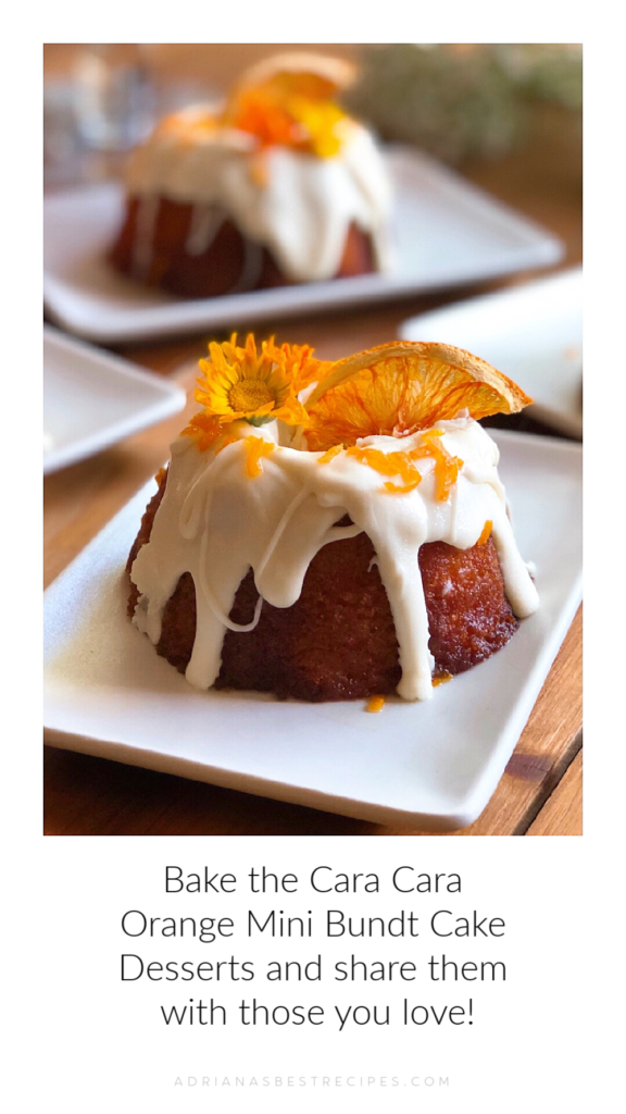 Ready to share the love by eating a sweet and citrusy cara cara orange mini bundt treats with you
