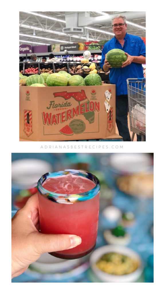 We visited the local supermarket to buy Fresh From Florida watermelon to make watermelon juice