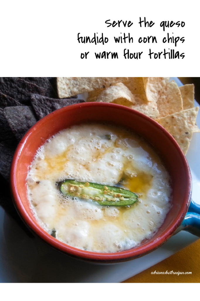 Serve the Mexican cheese appetizer with corn chips