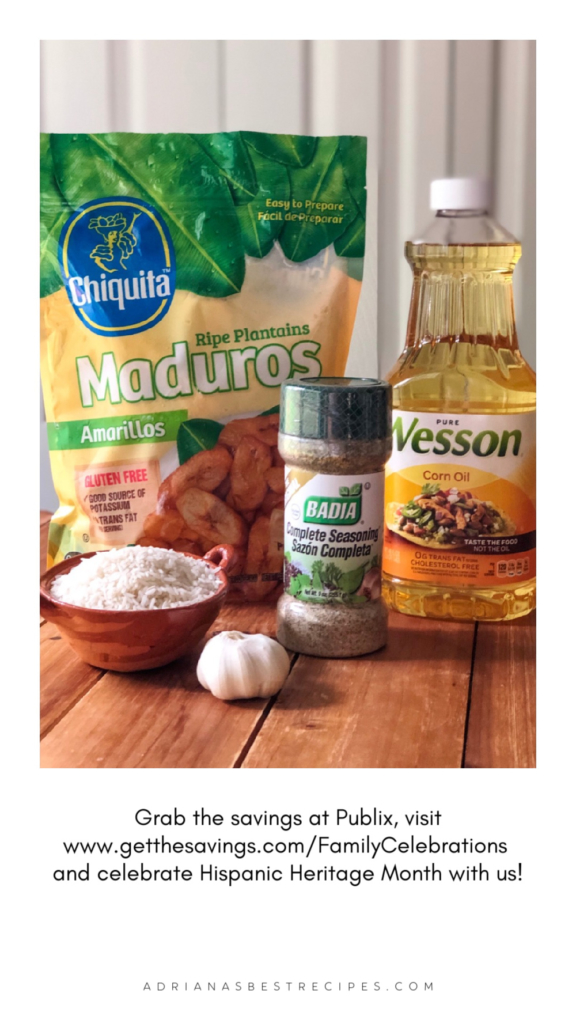 Grab the savings at Publix purchase the amarillos, the seasoning, the rice, the garlic and the cooking oil to make this recipe.