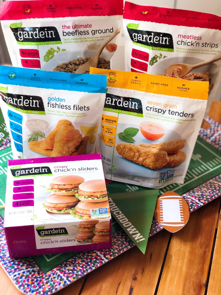 Gardein plant-based products include an array of options. Are chef created and have a meaty texture. Perfect for game time and football season. 
