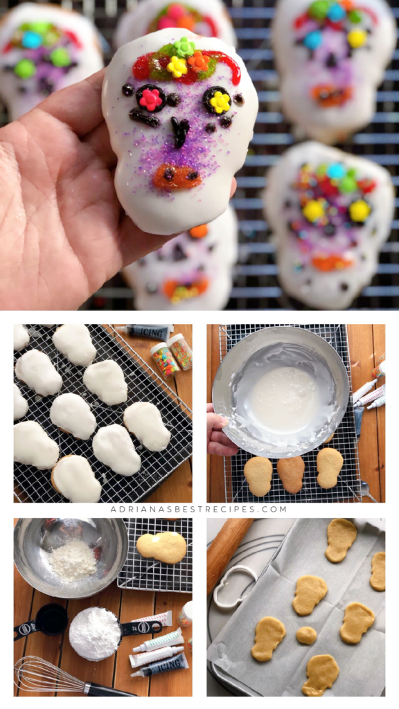 Decorating the cookies is easy. Using flower motifs and colored sugar. 