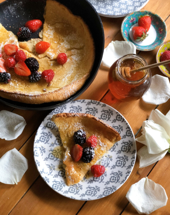 Brunch is served eating Dutch pancakes cooked using the Radical Pan 