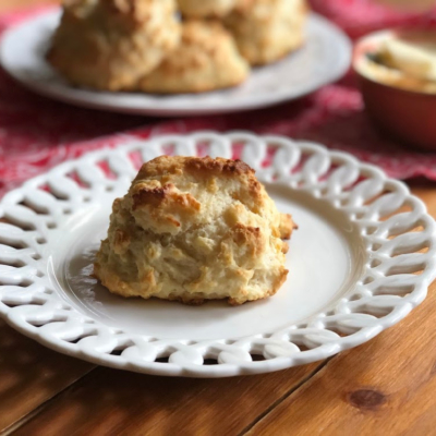 Drop biscuits plated and ready to enjoy with butter