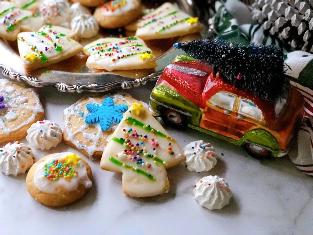 Christmas Cookies for Santa and Beyond shaped as trees and snowflakes
