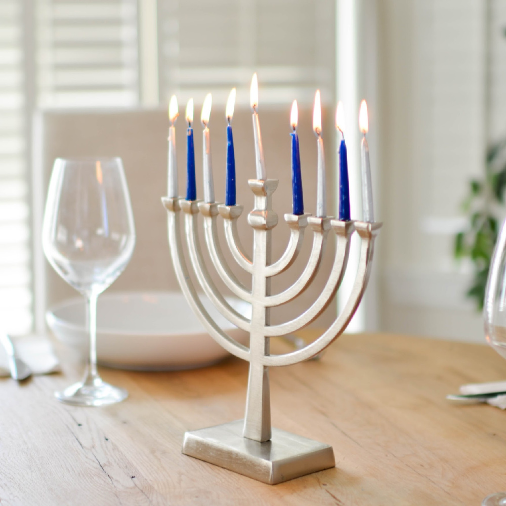 Menorah and candles for Hanukkah