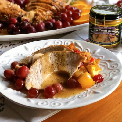 Roasted Garlic Turkey Dinner with Better Than Bouillon roasted garlic paste