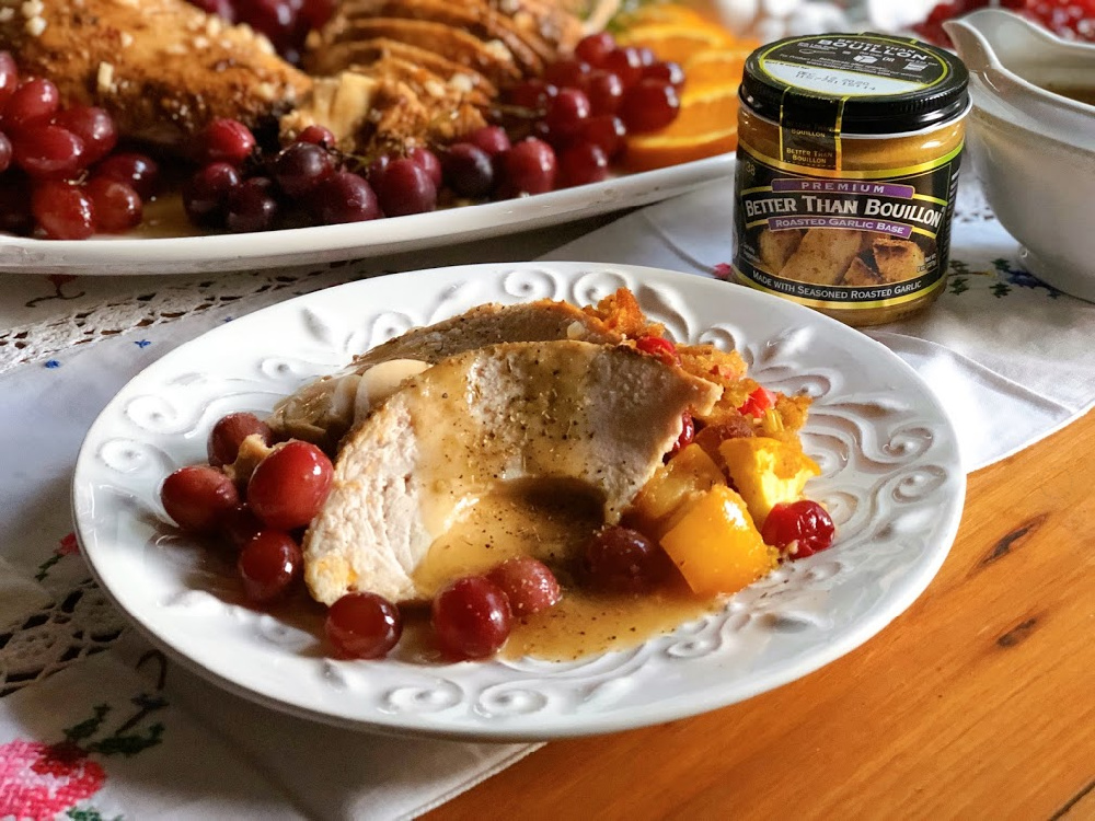 Roasted Garlic Turkey Dinner with Better Than Bouillon roasted garlic paste