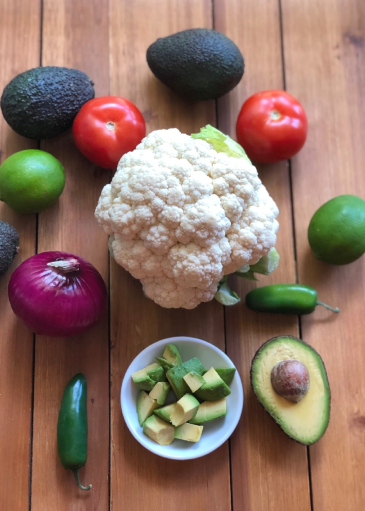aguacate y coliflor ,Ceviche Vegano