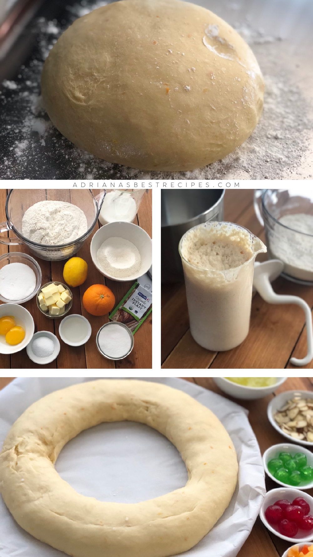 Este es el proceso y los ingredientes para el pan dulce que incluyen ingredientes de buena calidad y levadura instantánea.