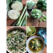 Esta receta para la sopa de col vegetariana es para aquellos que buscan una opción de dieta ligera, con vegetales verdes o bien para aquellos que están comenzando un régimen de dieta con sopas. Esta receta tiene repollo, puerros, acelgas y caldo de verduras bajo en sodio.