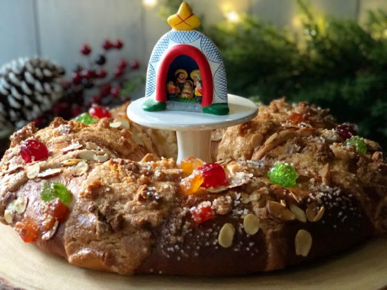This is the Three Kings Day Bread or Roscon de Reyes a classic sweet bread eaten on January 6