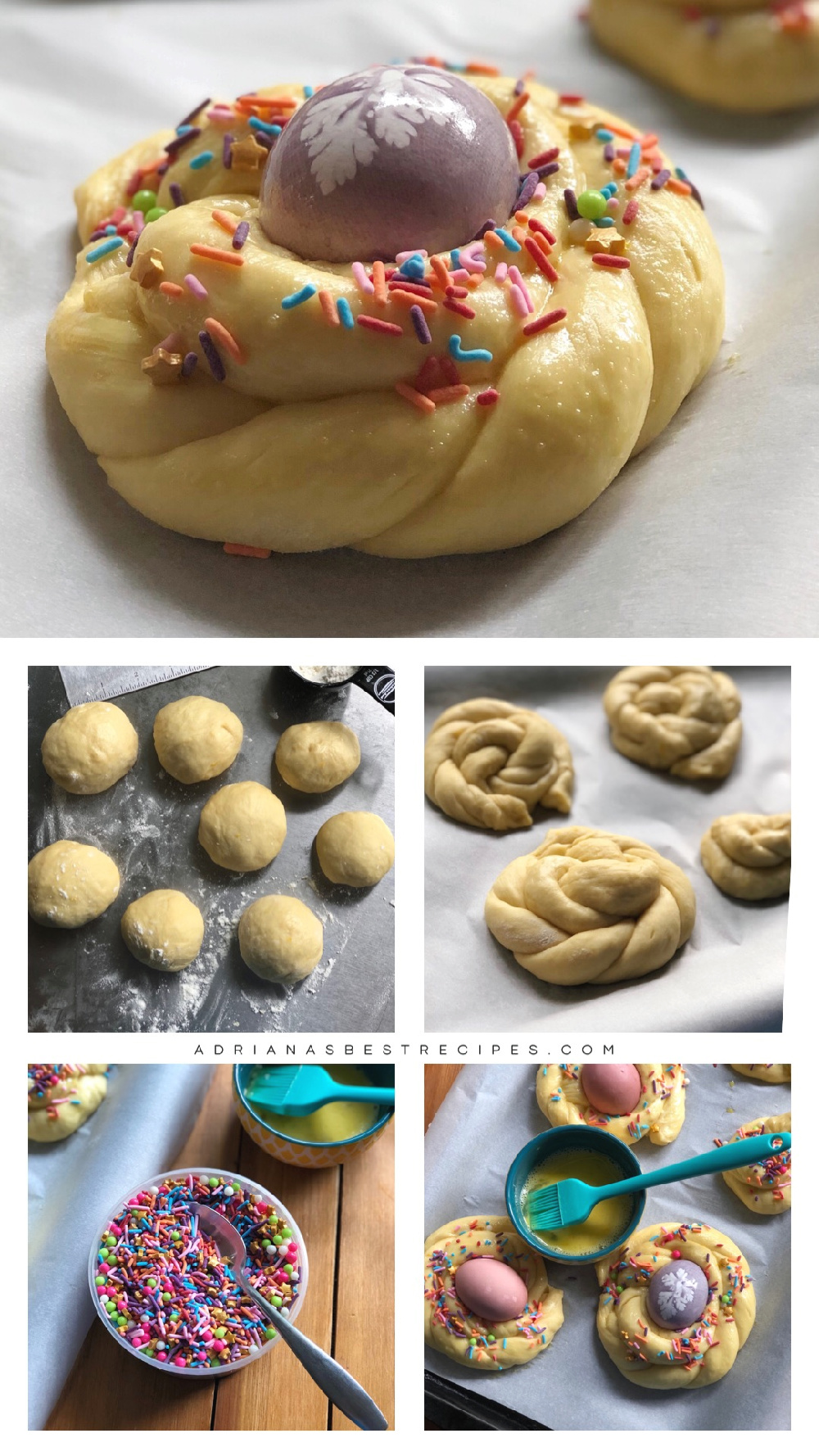 Showing the process on how to braid bread
