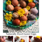Naturally Dyed Easter Eggs with vintage designs