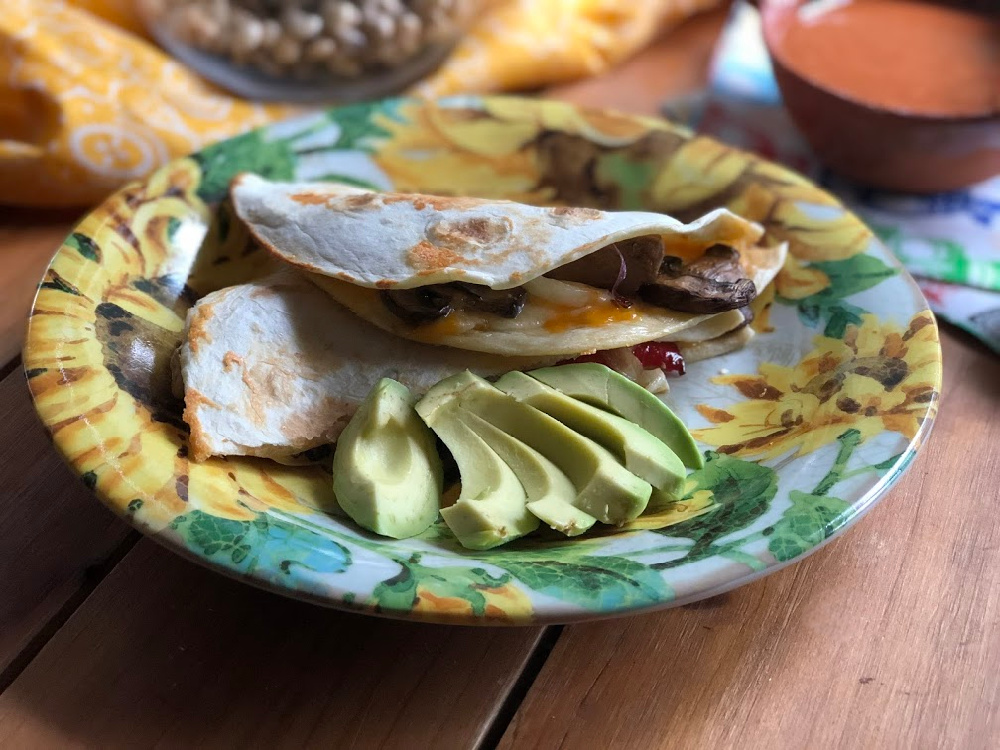 The leftover pork sirloin fajitas leftovers result in a delicious pork fajitas quesadilla. 