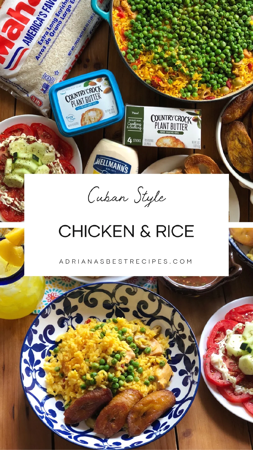 This recipe is a one-pot meal for chicken and rice called in Spanish "Arroz con Pollo." The ingredients include long-grain rice, white chicken meat, olive oil, butter, peas, saffron, olives, chicken stock, and Latino condiments. All ingredients found at Sedano's Supermarkets.