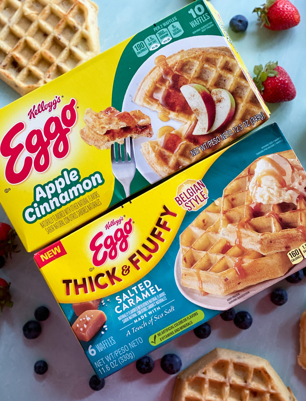 two boxes of frozen eggo waffles