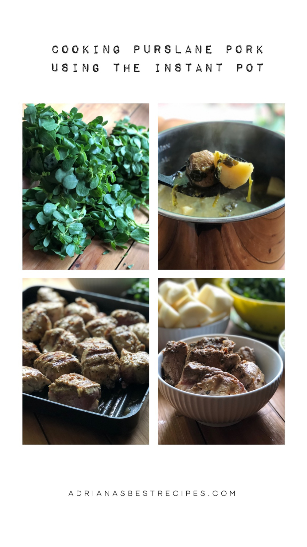 cooking the purslane pork stew using the Instant Pot