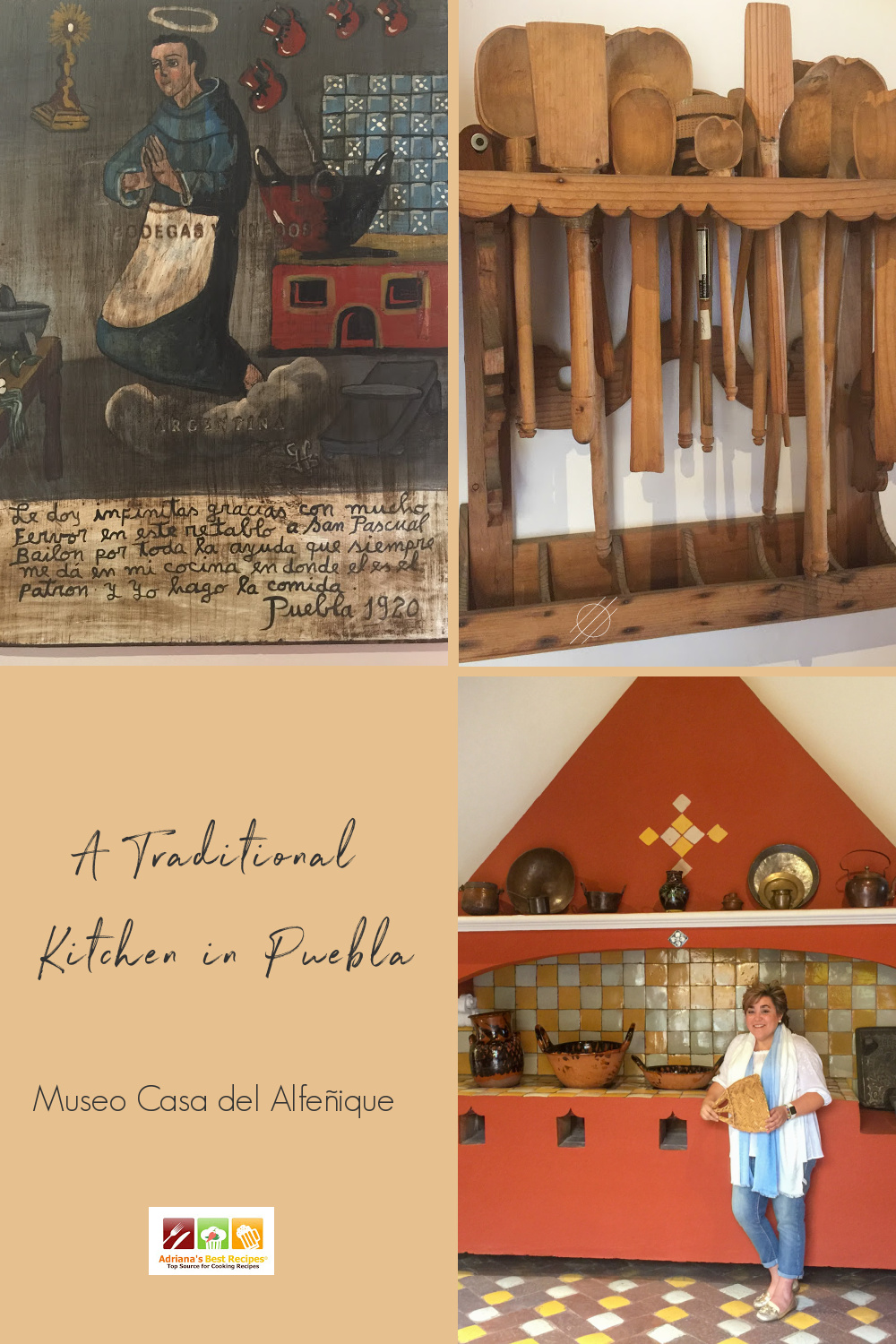 a collage showing aspects of a Mexican kitchen in Puebla