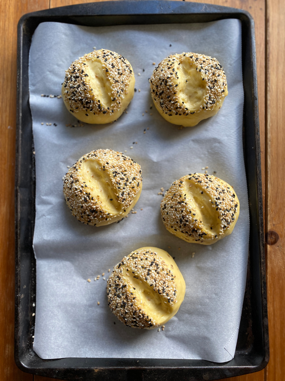 Buns are ready for the oven